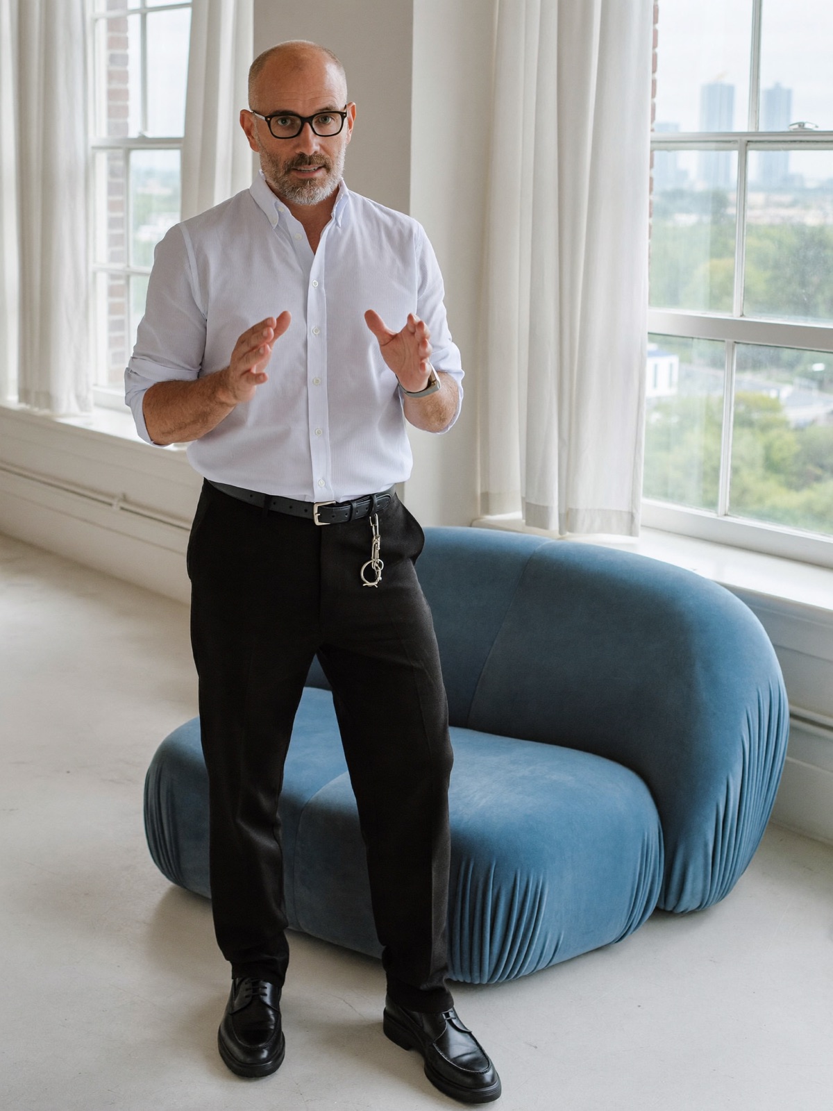 CEO speaking in a bright studio